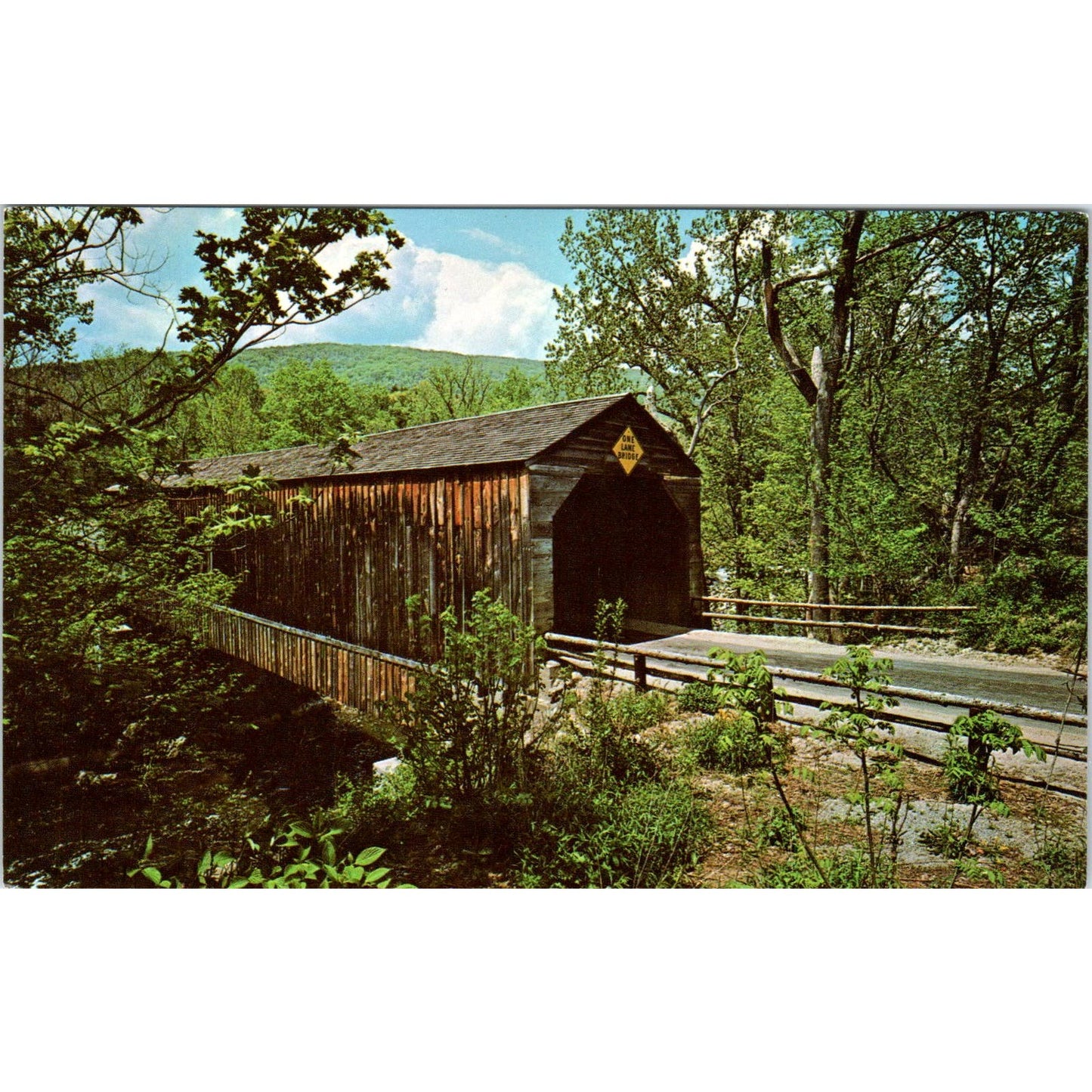 Bull's Bridge Housatonic River Kent CT Covered Bridge Postcard PB13