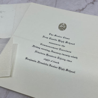 1932 New Castle High School Commencement Invitation Charles Leroy Turk Ai5-PCL