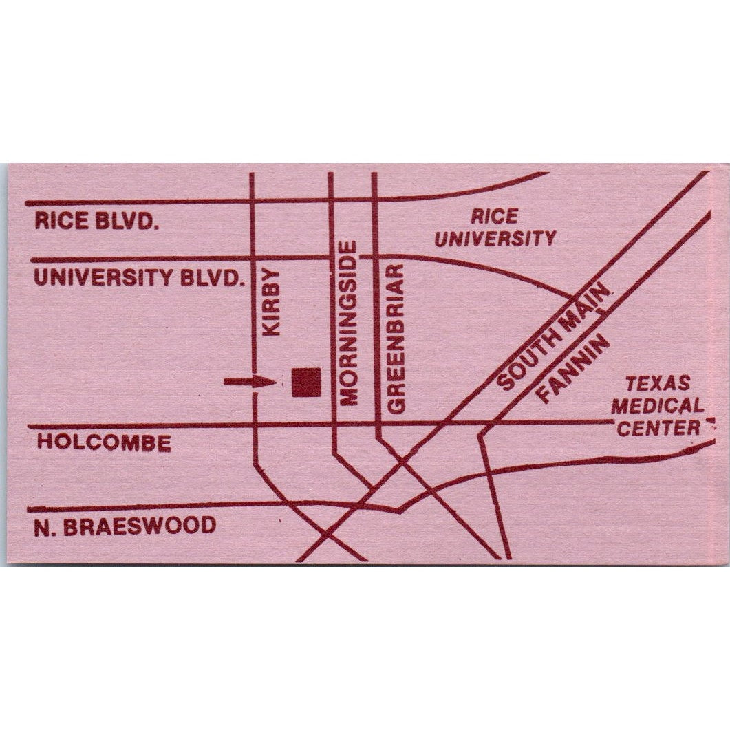 Morningside Thai Restaurant Houston TX Vintage Business Card SE3-B6