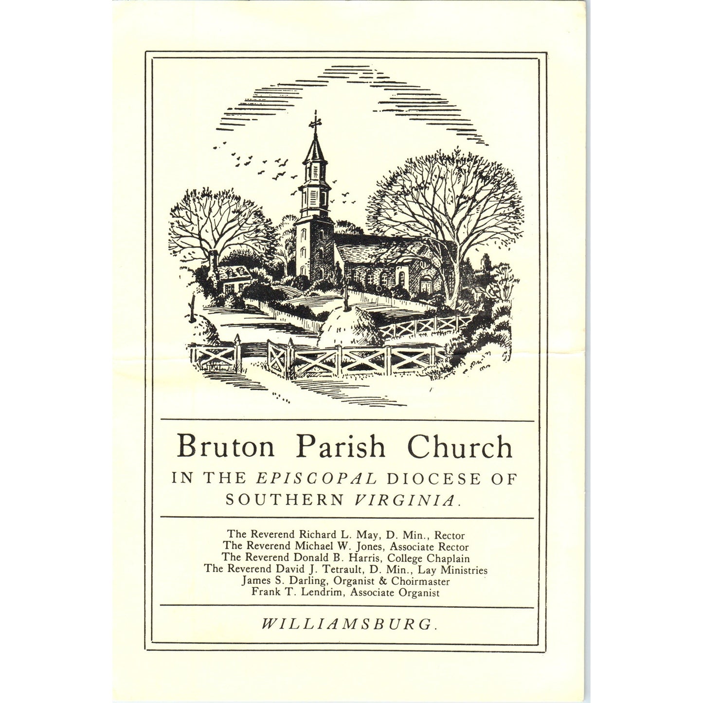 1988 Bruton Parish Church VA 14th Sunday After Pentecost Program AD8-R7