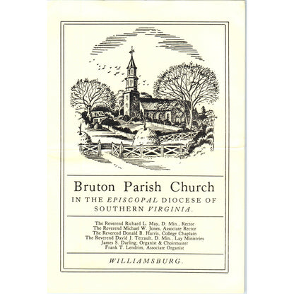 1988 Bruton Parish Church VA 14th Sunday After Pentecost Program AD8-R7