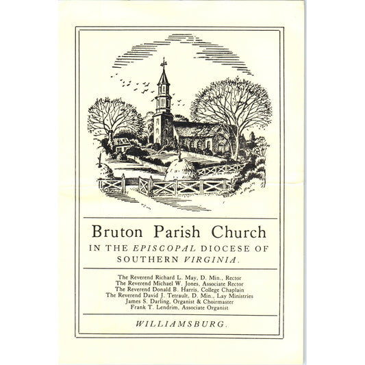 1988 Bruton Parish Church VA 14th Sunday After Pentecost Program AD8-R7