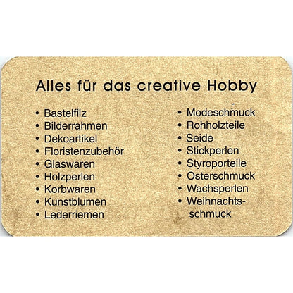 Hiltl Bastelideen Franz Hiltl Neumarkt Germany Vintage Business Card TH2-B1