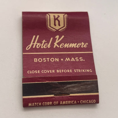 Hotel Kenmore Boston MA William T Bigler Vintage Matchbook Cover TB8-MB2-6