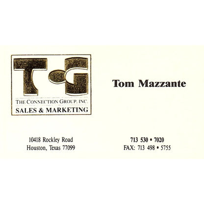 Tom Mazzante The Connection Group Houston Vintage Business Card SC9-B8