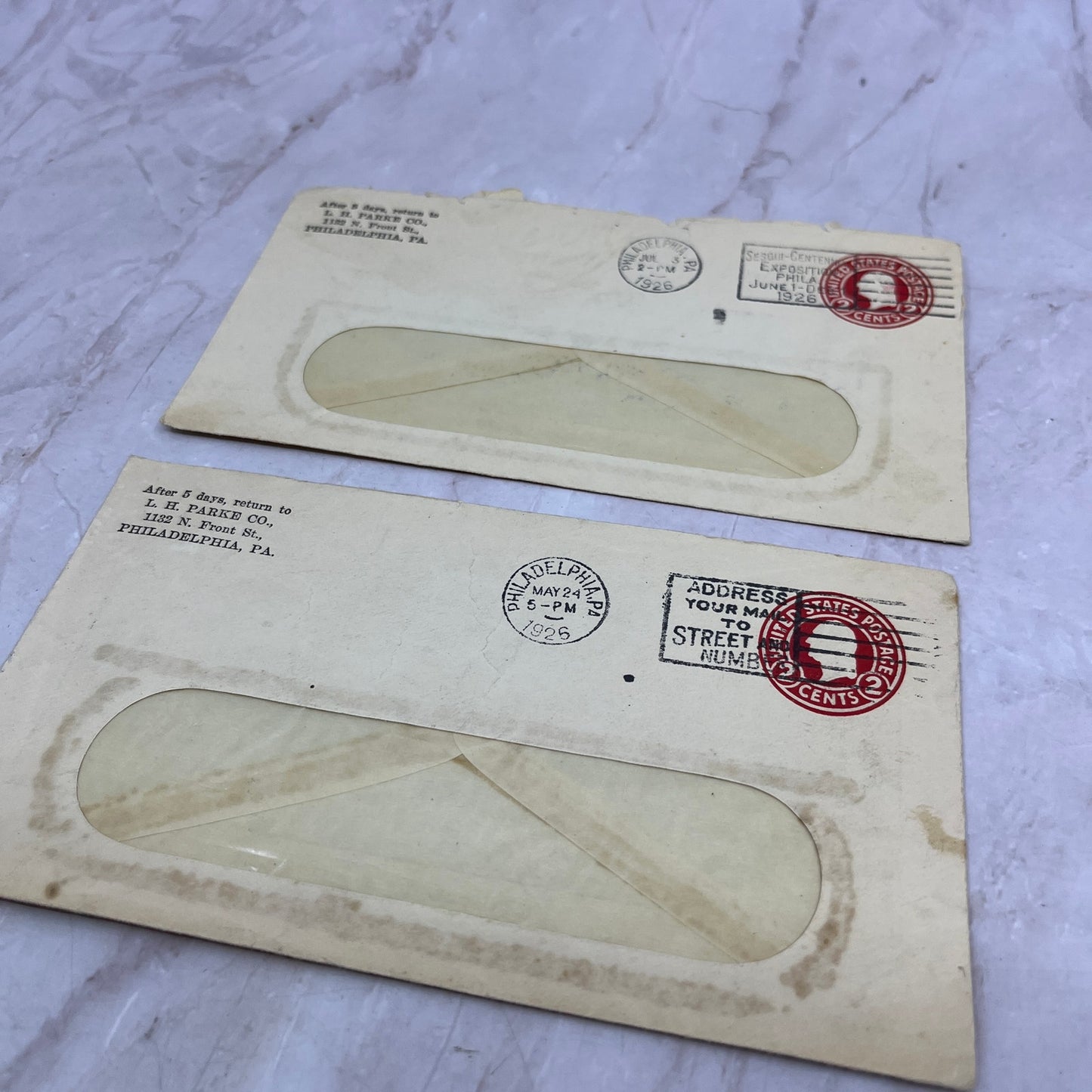 1920s Lot L.H. Parke Co Front St. Philadelphia PA Postal Cover Envelopes L4-4-7