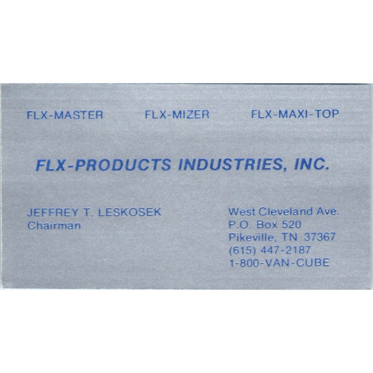 Flx-Products Industries Jeffrey T Leskosek Pikeville TN Business Card SD8-B19