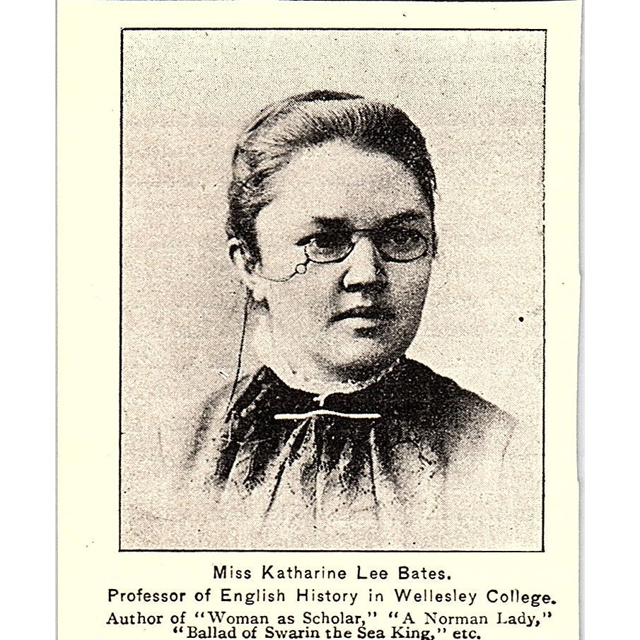 Katherine Lee Bates Prof English History Wellesley College 1892 Portrait AG2-M22