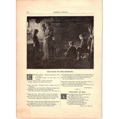 The Wife To Her Husband, Life's Cost Jane Ellice Hopkins 1884 Poem TA5-CJ-3