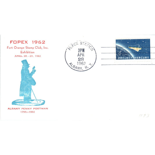 1962 Fopex Ft. Orange Stamp Club Albany Penny Postman Postal Cover TI5-PC1