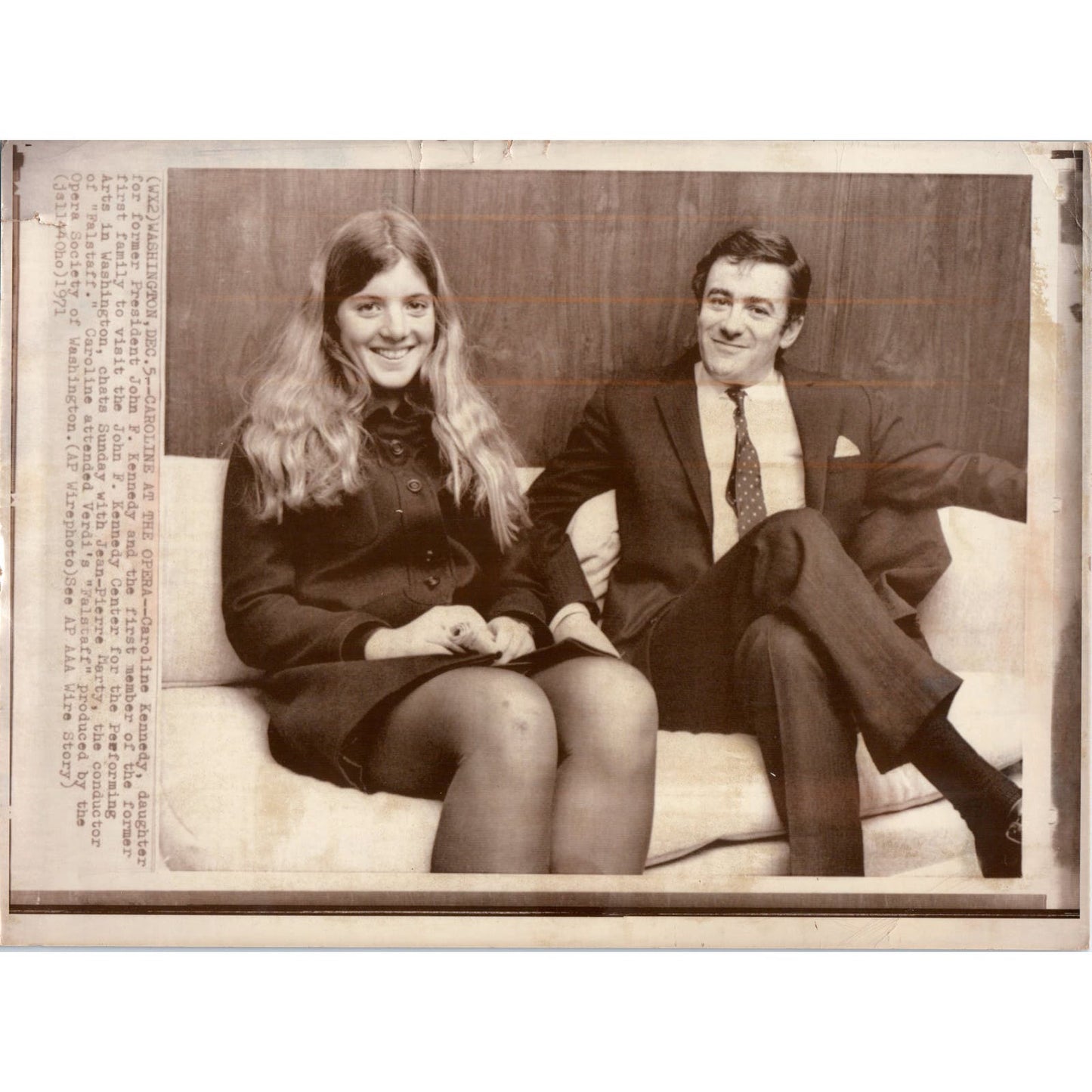 Caroline Kennedy Jean-Pierre Marty at the Opera 1971 8x10 Press Photo D1-P