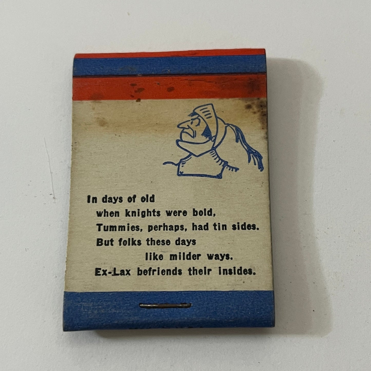 Ex-Lax - In Days of Old Knights Were Bold Cartoon Matchbook Cover TB6-MB1-1