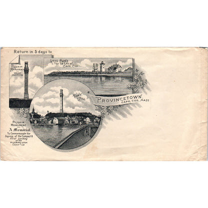 Vintage Engraved Envelope Provincetown Cape Cod MA AE9-X1