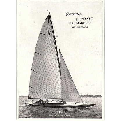 Cousens & Pratt Sailmakers Boston MA - 1931 Champ Robin Wamsutta 1932 Ad AG2-H3