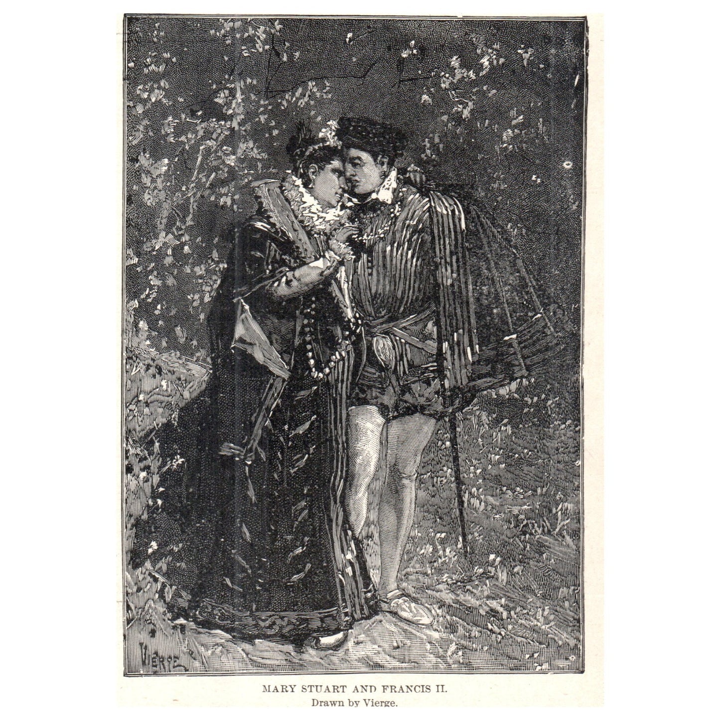 Mary Stuart and Francis II Vierge 1911 Engraving Print AF5-9