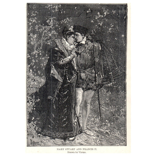 Mary Stuart and Francis II Vierge 1911 Engraving Print AF5-9
