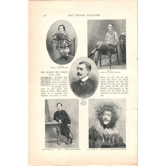 Portrait of Celebrities Harry De Windt Anna Williams 1897 Article AE9-TS1