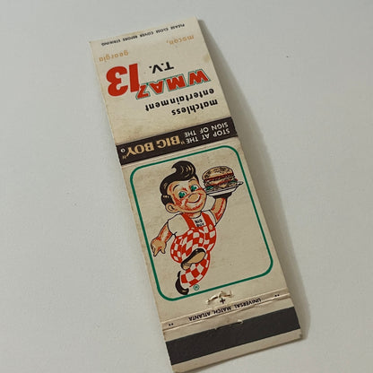 WMAZ TV 14 Big Boy Restaurants Vintage Matchbook Cover TB6-MB2-5