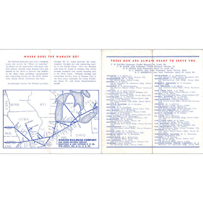 1943 WWII Wabash Railroad Timetables Condensed Schedules AB9