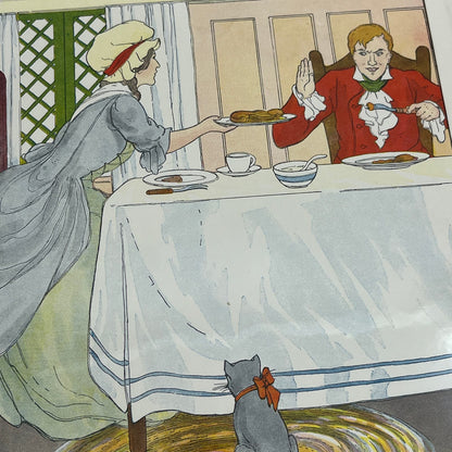 Jack Sprat Mother Goose Nursery Rhyme Vintage Print Blanche Fisher Wright FL6-9