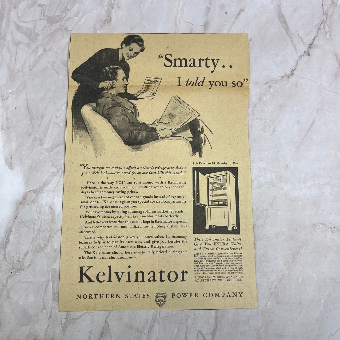 Kelvinator Refrigerators 8x11" 1935 Minneapolis Journal Advertisement D10