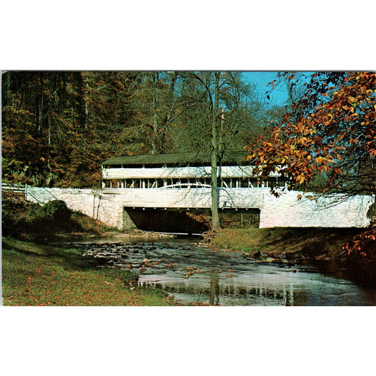 Covered Bridge Valley Forge Park PA Vintage Covered Bridge Postcard PD3
