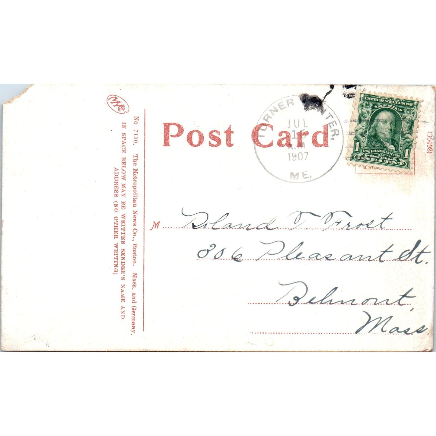 1907 Hathorn Hall Bates College Lewiston Maine Original Postcard PC10