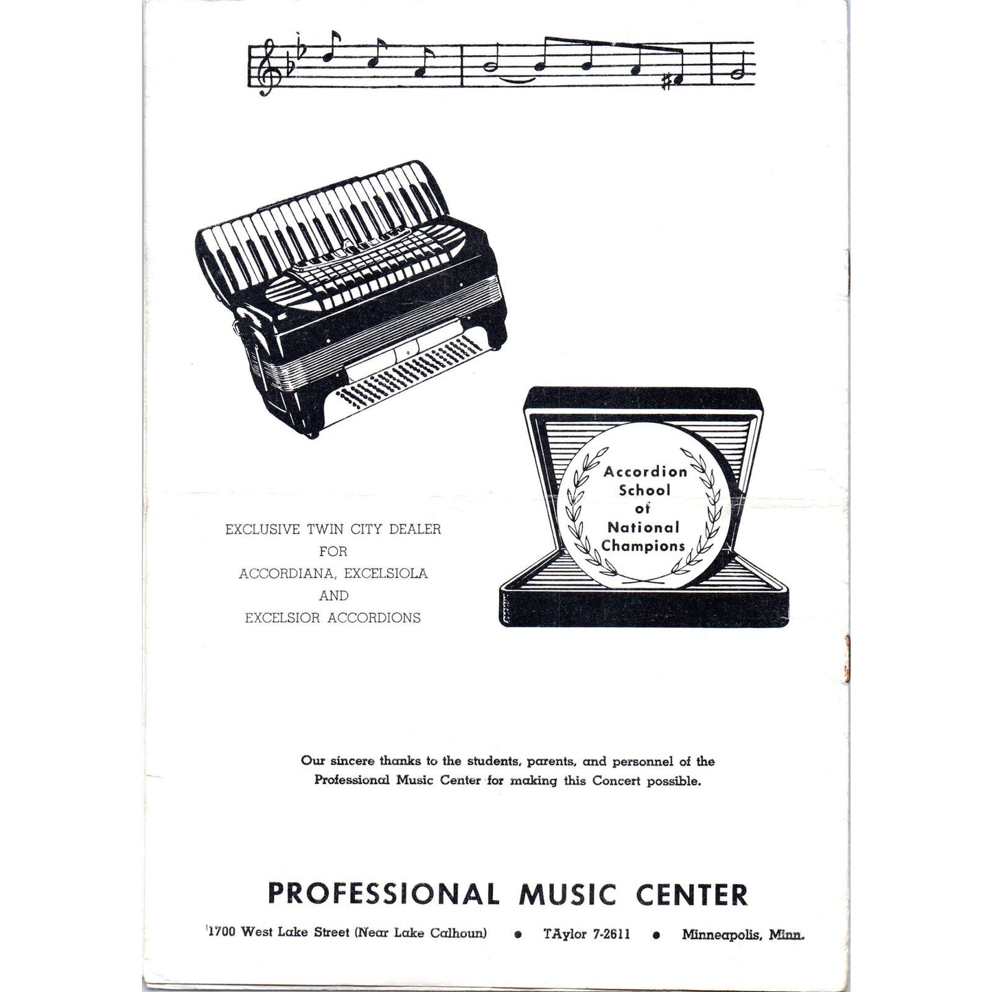 1959 Professional Music Center Spring Concert Program Souls Harbor Auditorium D9