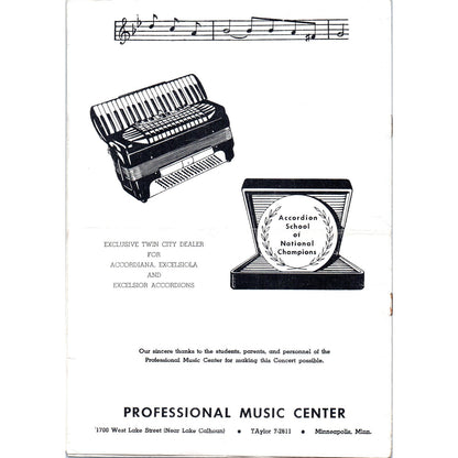 1959 Professional Music Center Spring Concert Program Souls Harbor Auditorium D9