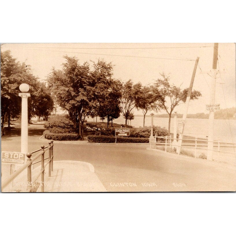 Eagle Point Park Clinton IA Where The West Begins Antique RPPC Postcard AI9-M25