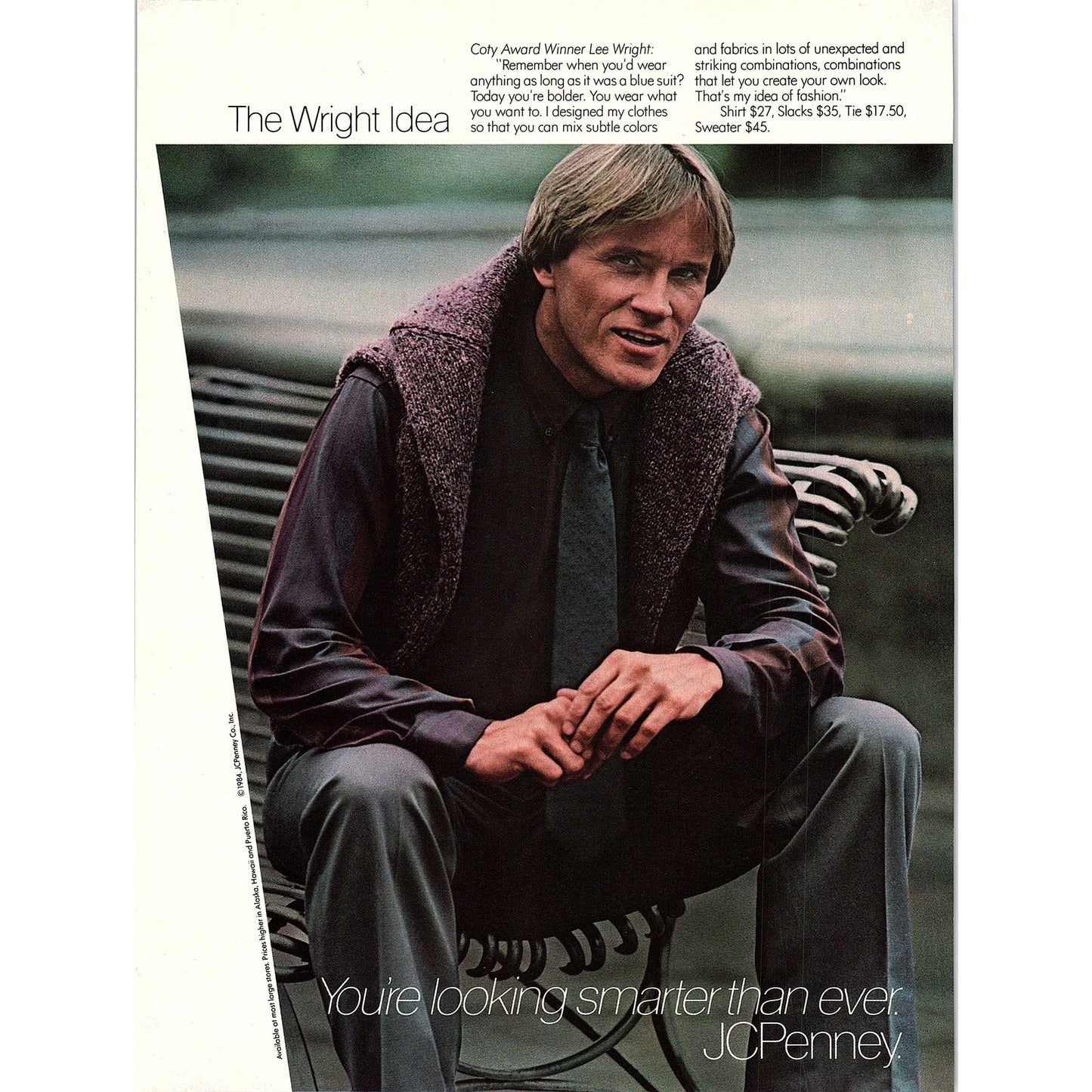 JCPenney Coty Award Winner Lee Wright 1984 Ad AF8-4
