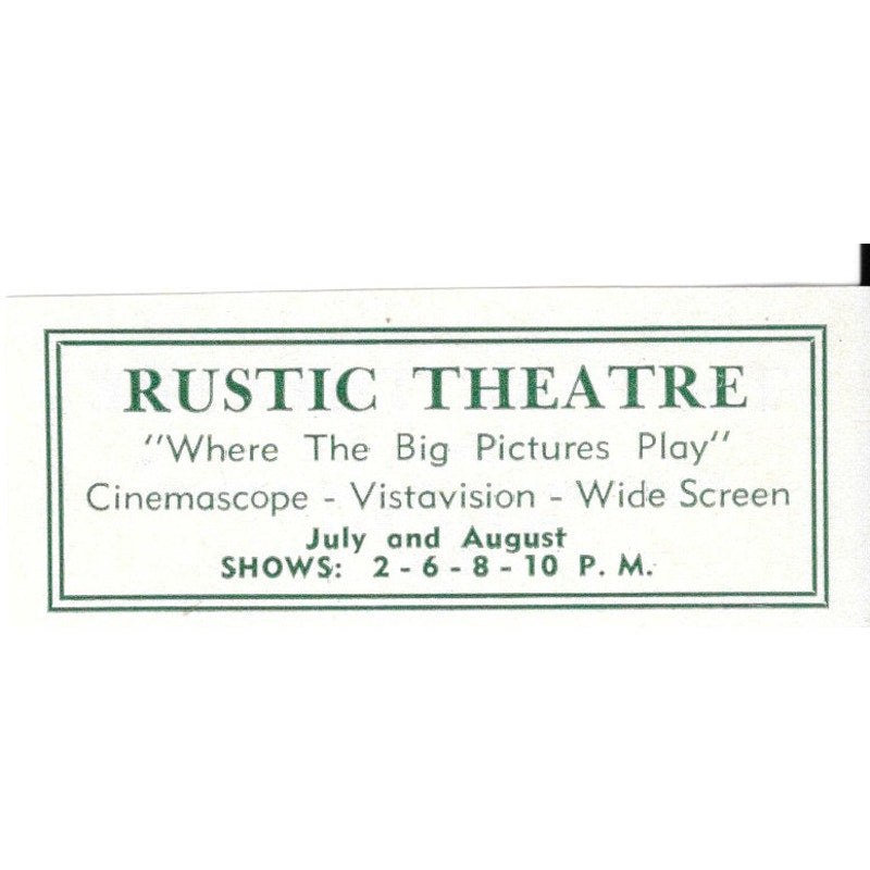 Rustic Theatre 1957 Estes Park CO Ad AG4-S11