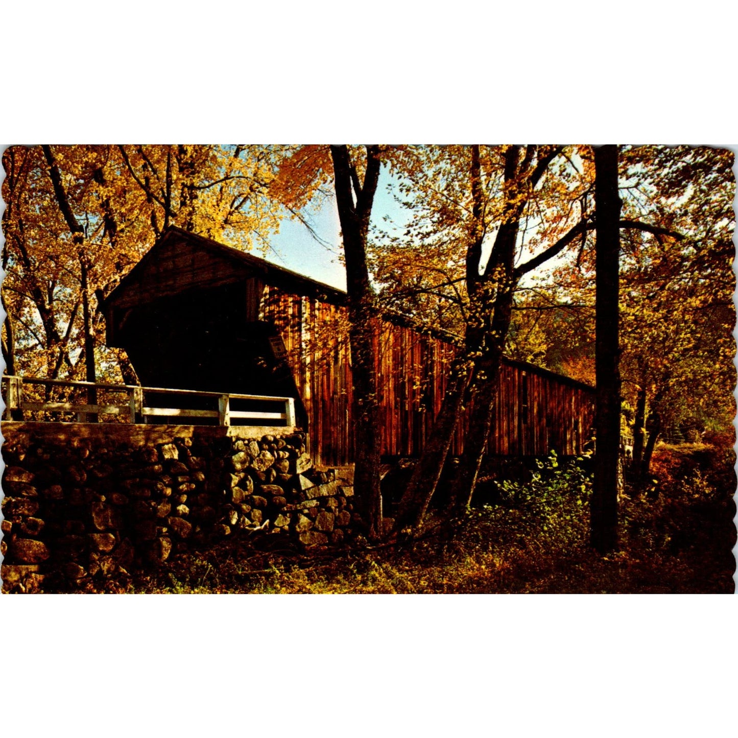 Whittier Bridge West Ossipee NH Vintage Covered Bridge Postcard PC15