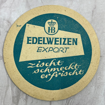 Vintage Münchner Hofbräu Edelweizen Export German Beer Coaster TJ5-CO2