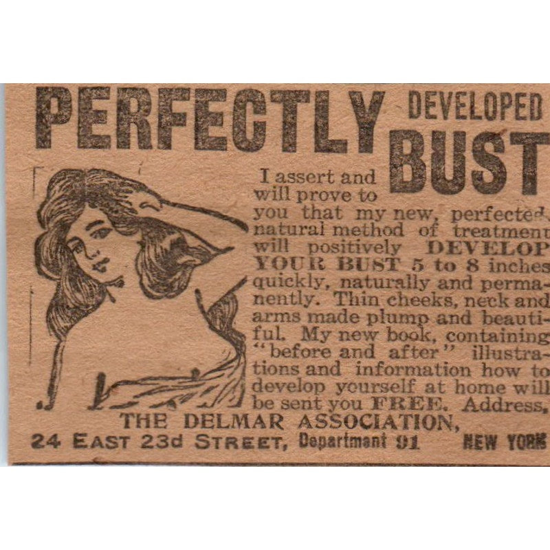 Perfectly Developed Bust - The Delmar Association NY 1906 Original Ad AB6-CL1