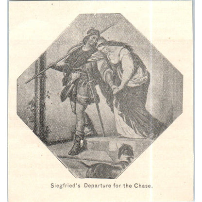 Siegfried's Departure for the Chase c1890 Victorian Print AE8-CH10