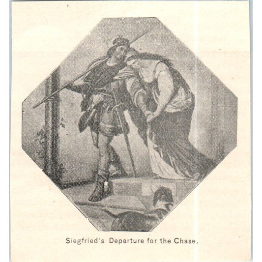 Siegfried's Departure for the Chase c1890 Victorian Print AE8-CH10