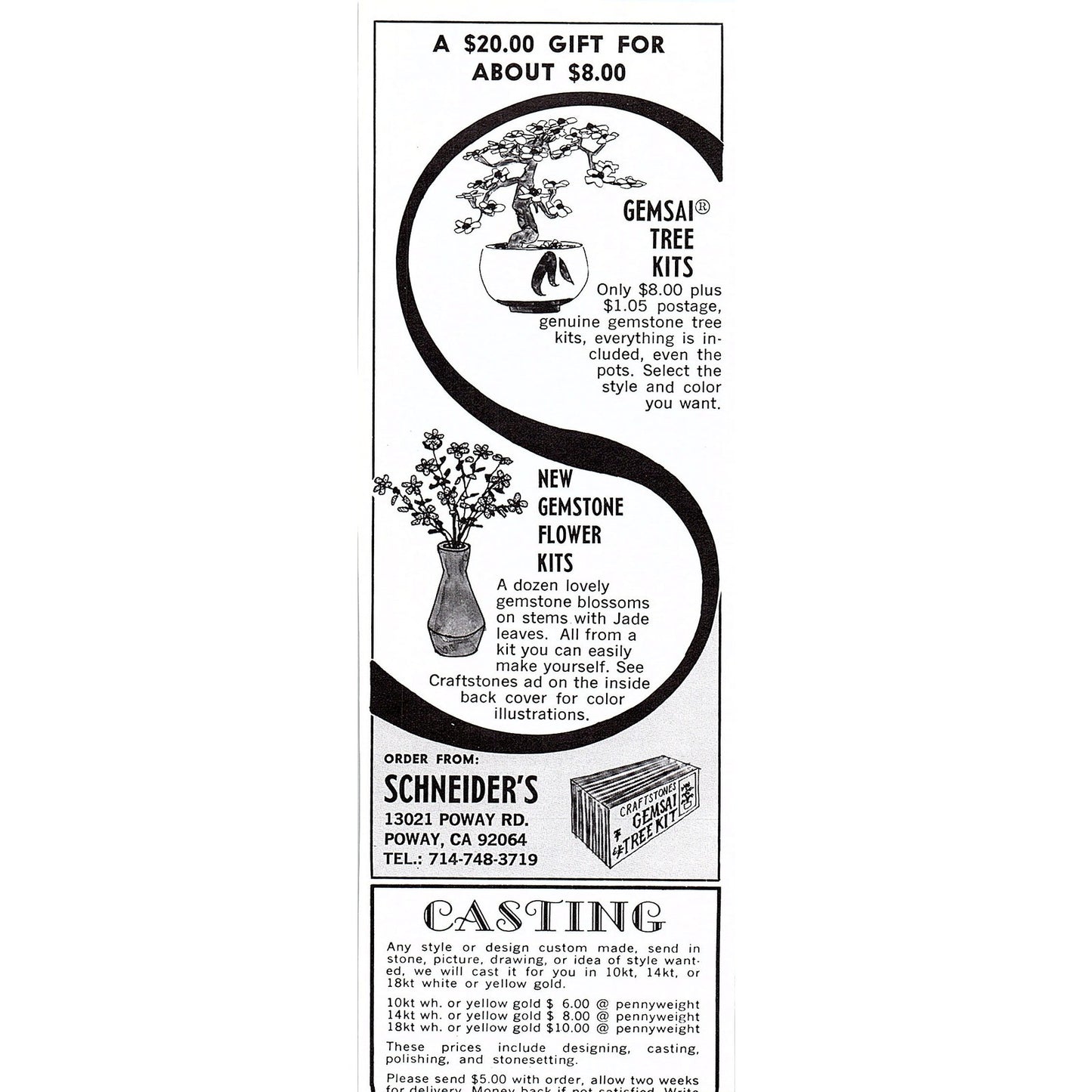 Atlas Gems & Minerals East Los Angeles California 1972 Ad AF8-2