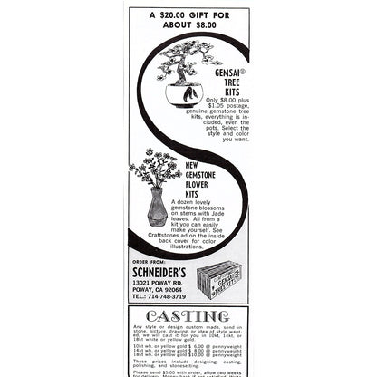 Atlas Gems & Minerals East Los Angeles California 1972 Ad AF8-2