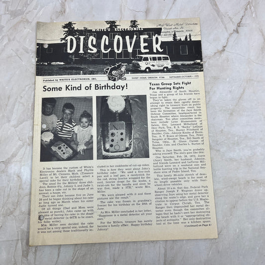 1972 Sep/Oct White's Electronics Discover Newsletter Treasure Hunting OR M19