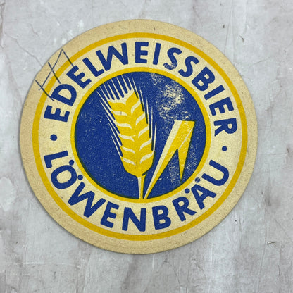 Vintage Mathaser Weissbierkeller Josef Reinbold Löwenbräu Beer Coaster TJ5-CO1