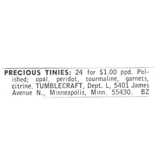 Tumblecraft Precious Tinies Minneapolis MN 1972 Ad AF8-S20