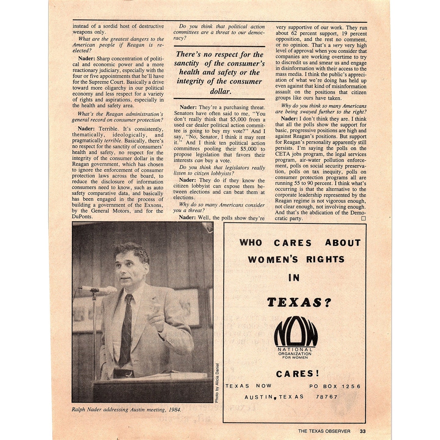 Texas Federation of Teachers AFT AFL-CIO 1984 Ad AF6-9