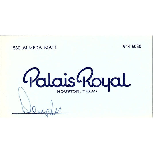 Palais Royal Almeda Mall Houston TX Vintage Business Card SE5-B5