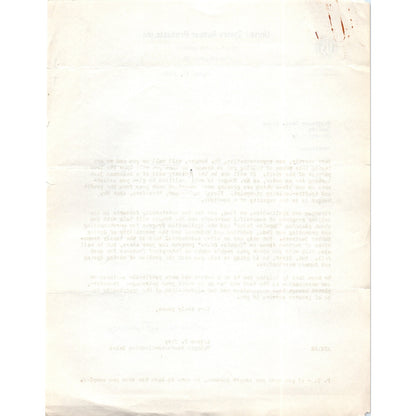 1938 United States Rubber Products Inc Philadelphia PA Letterhead Memo D20