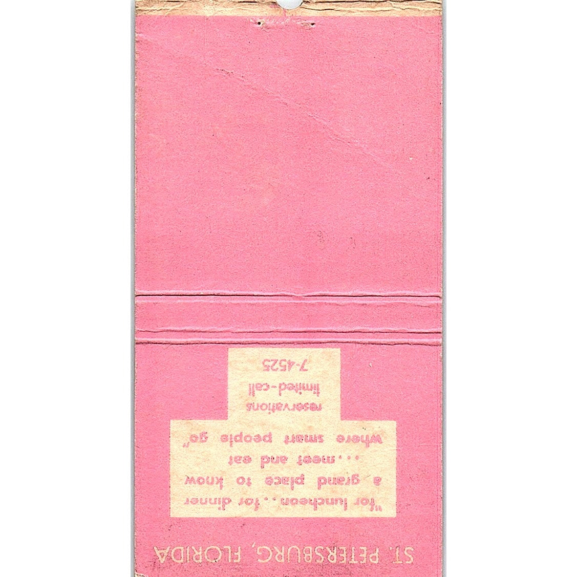 The Chatterbox Restaurant St. Petersburg FL Vintage Matchbook Cover SC7-Y3