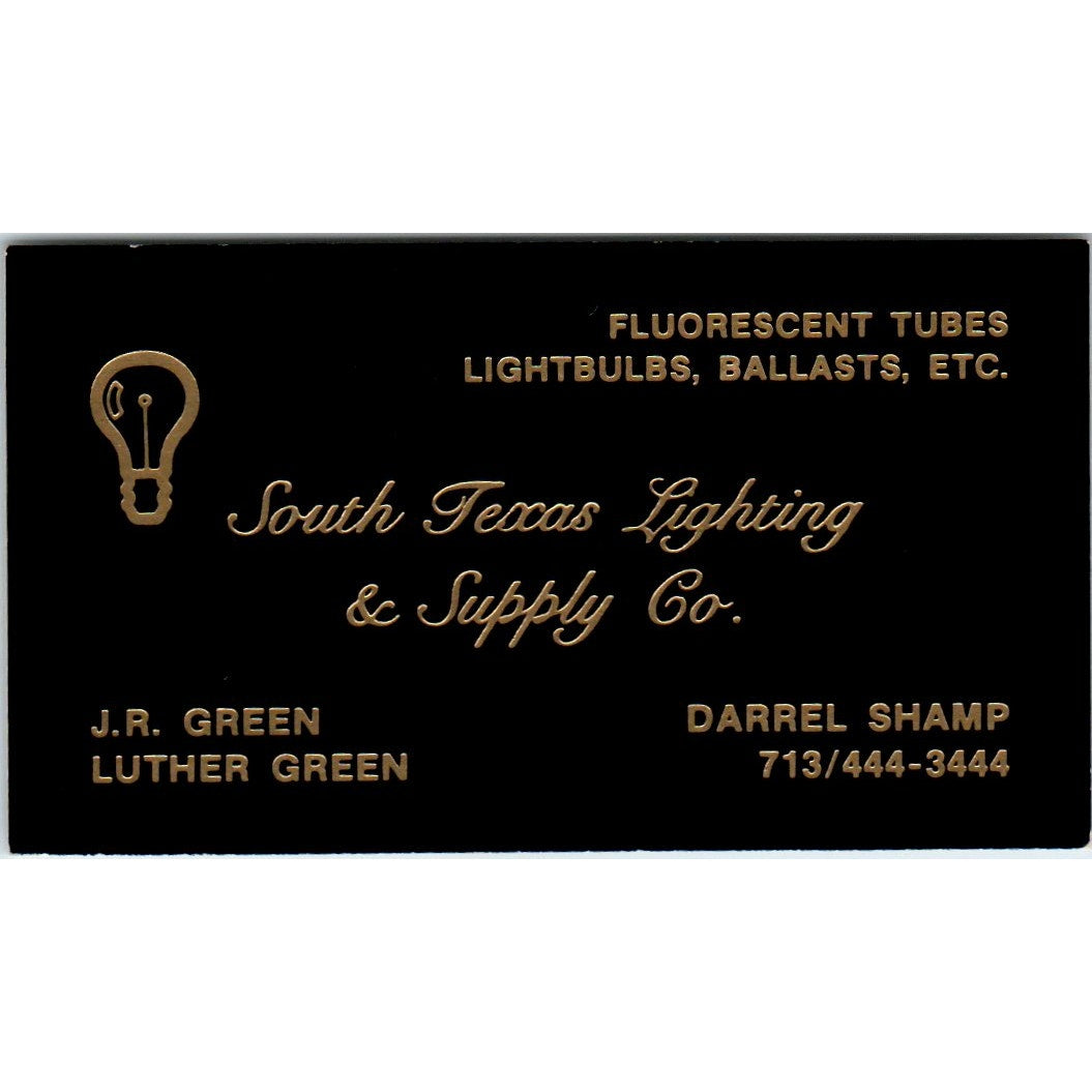 J.R. & Luther Green Darrel Shamp South TX Lighting & Supply Business Card SD8-B3