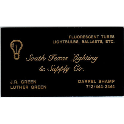 J.R. & Luther Green Darrel Shamp South TX Lighting & Supply Business Card SD8-B3