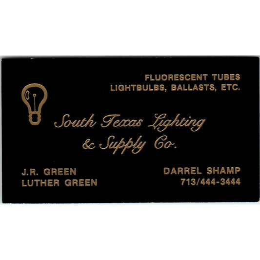 J.R. & Luther Green Darrel Shamp South TX Lighting & Supply Business Card SD8-B3