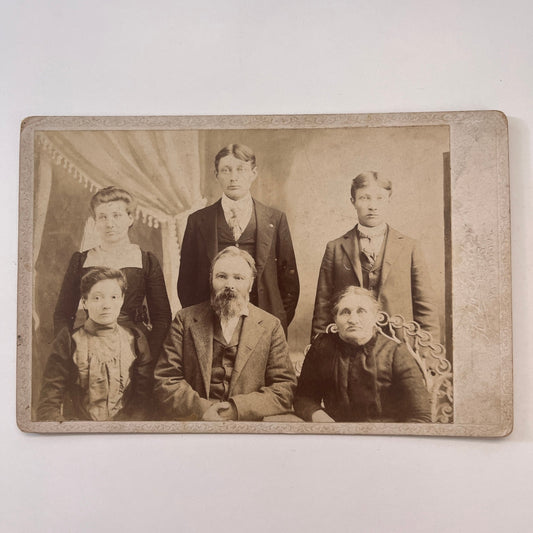 C.C. Schlatter & Family Wayland Indiana Antique Victorian CDV Card L2-1